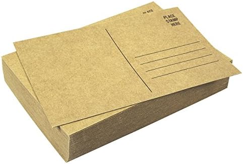 Készlet 50 Barna Kraft Papír Üres Karton Képeslapok Pack - Egyéni Levelező Levelező Oldalon Képeslapok Tömeges 50 Csomag