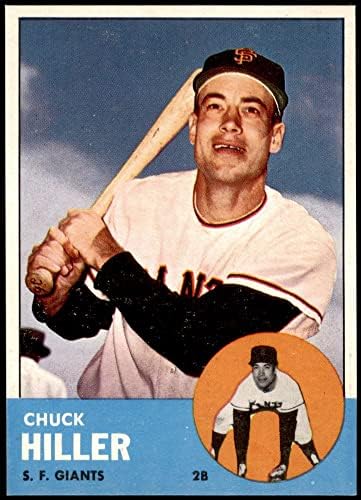 1963 Topps 185 Chuck Hiller San Francisco Giants (Baseball Kártya) (a Fekete Mark mellé 2 Év. Vissza) NM/MT Óriások