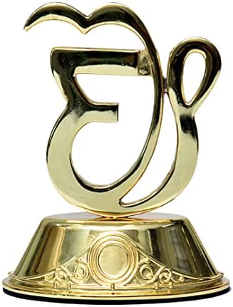 Indiai Arany Fém Ik Onkar Szimbólum Dekoráció, Autó Műszerfal, valamint Ajándékozás Céljából, 8 Cm az Indiai Gyűjthető