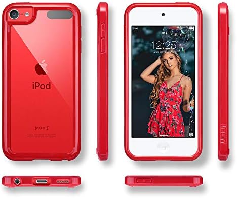 ULAK iPod Touch 7 Esetben, iPod Touch 6 Case, Slim Fit Hibrid Lökhárító TPU/karcálló Kemény PC hátlap/Sarokban Sokk