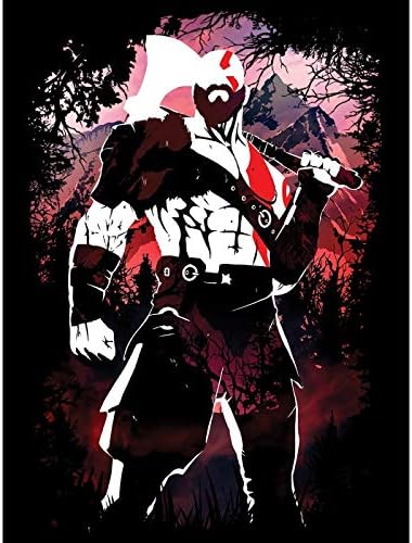 Férfi Kratos Sziluett Fekete Póló