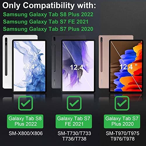 Tok Samsung Galaxy Tab Plus S8 2022/S7 FE 2021/S7 Plus, Prémium PU Bőr Összecsukható Állvány Fedezze 12.4 Hüvelykes