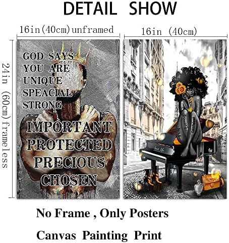 Király Wall Art Dekor Afro Női Arckép Absztrakt Vászon Festmények, Képek, Nyomatok Fürdőszoba Mű Plakátok A férfiak