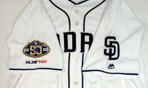 2019 San Diego Padres Webster Rivas 76 Játék Kiadott Fehér Jersey 50 150 P 1040 - Játék Használt MLB Mezek