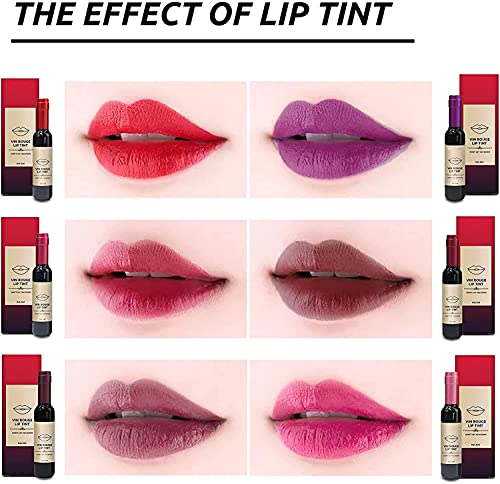 ZUYOKI 6 Szín Bor Rúzs Matt, Tartós, Vízálló Lip Tint Meghatározott Lip Lip Gloss Folt (6Colors)