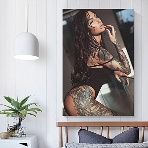 A dögös, Szexi Nőt a Wall Art Tetováló Lány Poszter Tetoválás Modell Wall Art lakberendezés Vászonra Nyomtatott Kép