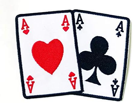 Ace a Piros Szív Fekete Klub Kártya Gamble Kártya Játék Szerencsés, Mellény, Kabát, Póló, Varrni a Vas a Hímzett Rátétes