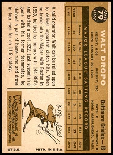 1960 Topps 79 Walt Dropo Baltimore Orioles (Baseball Kártya) NM Orioles