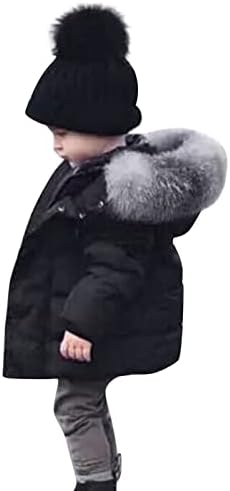 Kisgyermek Gyerekek Baba Lányok, Fiúk Téli Kabátok Sűrűsödik Az Állaton Nyakörv, Kapucnis Kabát Szélálló Kezes-Lábast,