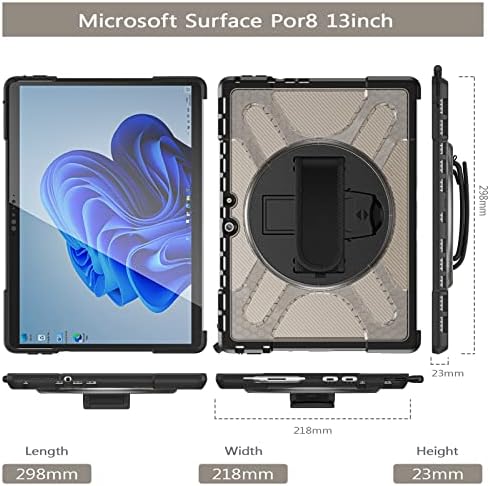 Tablet PC Esetben Táska Ujjú Teljes Test Ütésálló 360° - Os Állvány Masszív védőtok a Microsoft Surface Pro 8 Kompatibilis