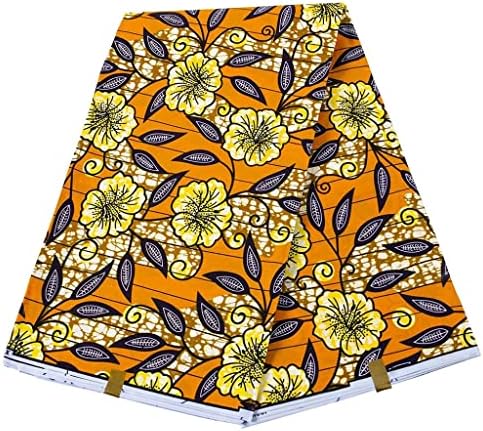 HLDETH Afrikai Szövet 6 Méterről Nehéz Pamut Viasz Anyag Narancssárga ruha Party Ruha (Szín : az ábrán látható, Méret
