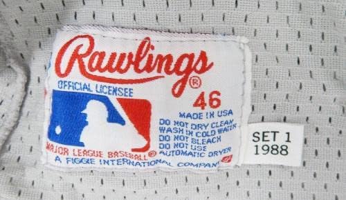 1988-ban a Detroiti Tigrisek Üres Játék Kiadott Szürke Jersey gyakorlást 46 812 - Játék Használt MLB Mezek