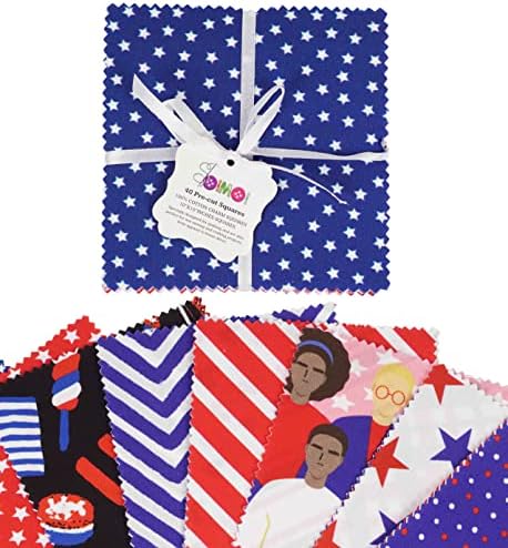 Soimoi Elővágott 10-es Amerikai Zászló Nyomatok Pamut Szövet Bundle-Es Négyzetek Varázsa Pack DIY Patchwork Varrás Kézműves