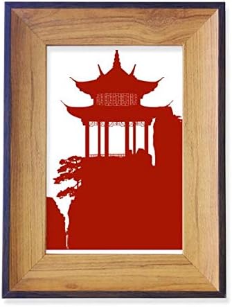 DIYthinker Kínai Pavilon Hegy Körvonala Illusztráció Képkeret Kiállítás Kijelző Art Asztali Festmény