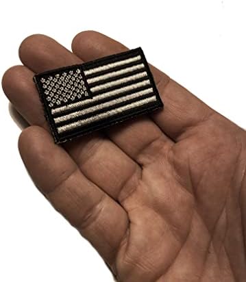 Mini Amerikai Zászló Javítás 2x1 Fekete-Fehér (Hook/Hurok Vissza) Hímzett Morál Javítás