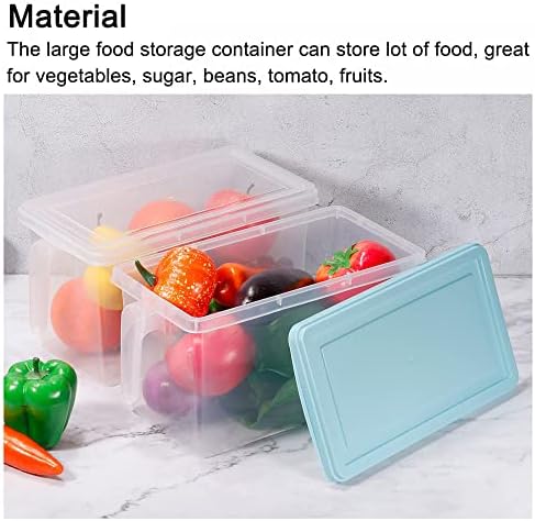 uxcell Műanyag Élelmiszer-Tároló Tartályok fogantyúval Fedelek, Élelmiszer Tárolására Szervező Friss Doboz Rakható Hűtőszekrény