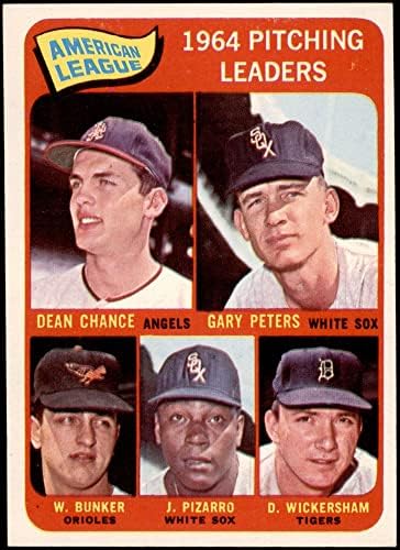 1965 Topps 9 AL Dobó Vezetők Wally Bunker/Dean Esély/Gary Peters/Juan Pizarro/Dave Wickershamék White Sox/Tigris/Angyalok/Orioles