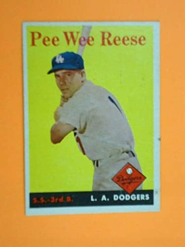 Pee Wee Reese 1958 TOPPS Kártya 375 DODGERS - Asztalon Baseball Kártyák