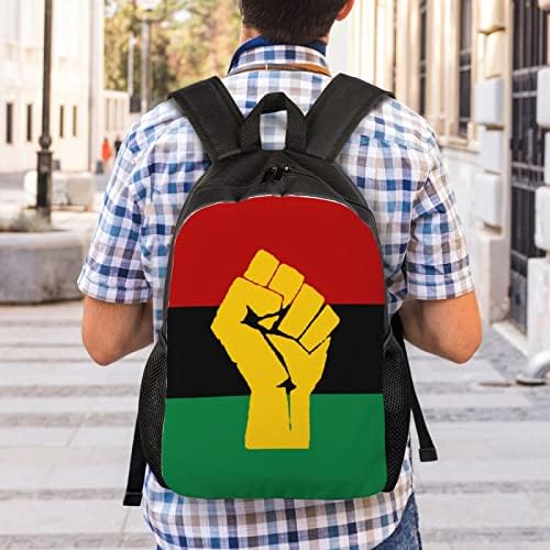 Fekete Hatalom Pán-Afrikai Zászló Laptop Hátizsák Üzleti Utazási Laptop Hátizsák Töltés Usb Port Iskola Táska A Férfiak