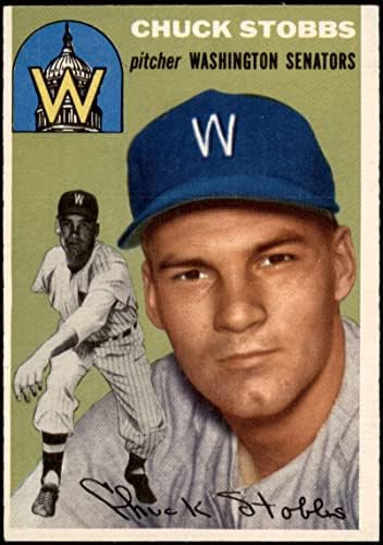 1954 Topps 185 Chuck Stobbs Washington Senators (Baseball Kártya) VG+ Szenátorok