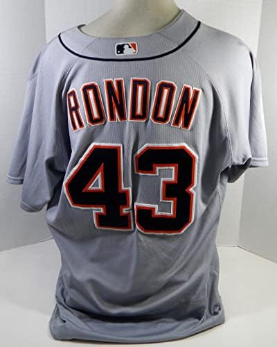 Detroit Tigers Bruce Rondon 43 Játékban Használt Szürke Jersey 52 940 - Játék Használt MLB Mezek