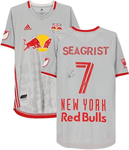 Patrick Seagrist New York Red Bulls Dedikált Match-Használt 7 Szürke Jersey a 2020-as MLS-Szezon - Dedikált Foci Mezek
