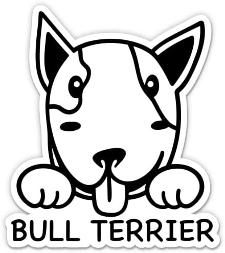 A Bull Terrier Matricák - 2 Csomag 3 Matricák - Vízhatlan Pvc Autó, Telefon, Víz, Üveg, Laptop - Bull Terrier Kutya
