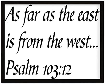 Amennyire A Kelet A Nyugat. Zsoltárok 103:12 ,Fa Keretes Fali Művészet, Rusztikus Parasztház Dekoráció Ajándék Anya