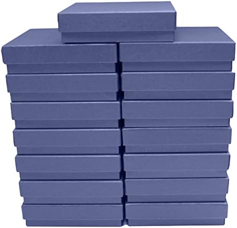Regény Box® Készült az USA-ban, Ékszerek, Ajándék Doboz, Fekete Kraft Kivehető Pamut Pad 7X5X1.25 (Csomag 8) + Egyéni