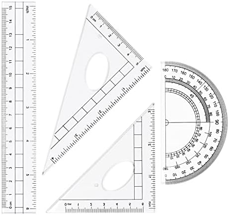 Unjoo Matematika Geometria Készlet Készletek 10 Darab Diák Ellátmányt Törhetetlen Tároló Doboz,magában Foglalja a Vonalzók,Szögmérő,Iránytű,Radír,Ceruza,