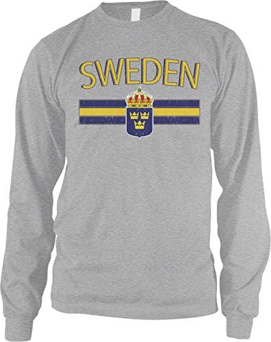 Amdesco Férfi Svédország Lobogója Ország, Címer, svéd Karja Hosszú Ujjú Póló