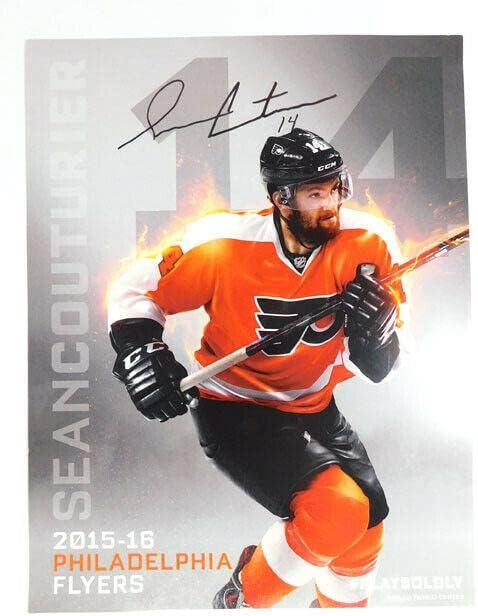 2015-16 Philadelphia Flyers Sean Couturier 14 Aláírt Scorecard 11 × 8 1/2 - Dedikált NHL-Fotók