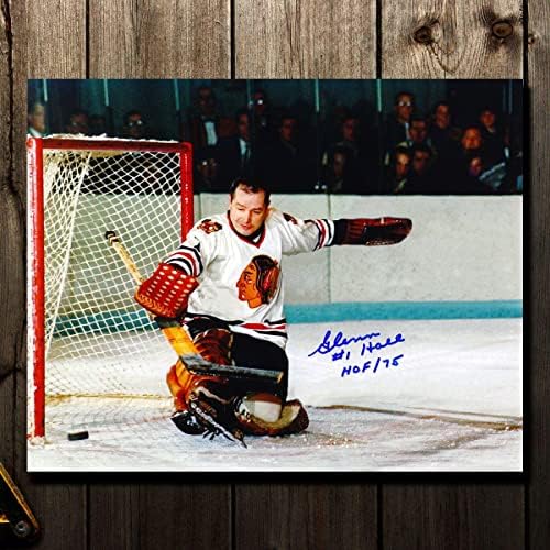 Glenn Hall Chicago Blackhawks NAGY MENTÉS Dedikált 8x10 - Dedikált NHL-Fotók