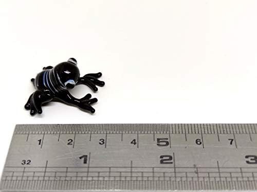 Sansukjai Béka Apró Figurákat Kézzel Fúvott Üveg Szín Művészeti Állatok Gyűjthető Ajándék Lakberendezés, 1 Fekete