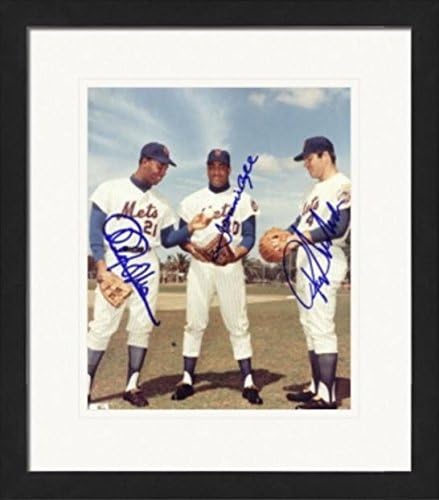 Tommie Agee, Cleon Jones & Ron Swoboda dedikált 8x10 Fotó (New York Mets) Gubancos & Bekeretezett - Dedikált MLB Fotók