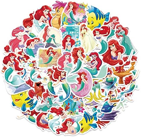 50Pcs A Kis Hableány Matrica Csomag Hableány Matricák Aranyos rajzfilmfigurák, Disney Matrica Gyerekeknek Tizenéves