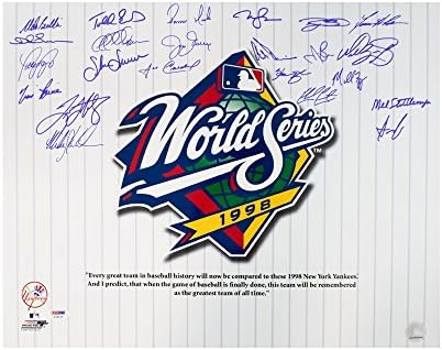 New York Yankees 1998-As World Series Bajnokok Dedikált 16x20 Fotó PSA/DNS-LOA