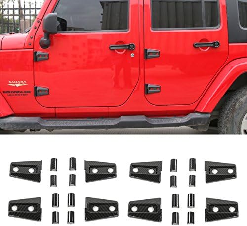YOCTM a 2007-2017 Jeep JK Wrangler Unlimited 4 ajtós Fekete Szénszálas Szín Ajtó Zsanér Fedezze Protector Trim Készletek
