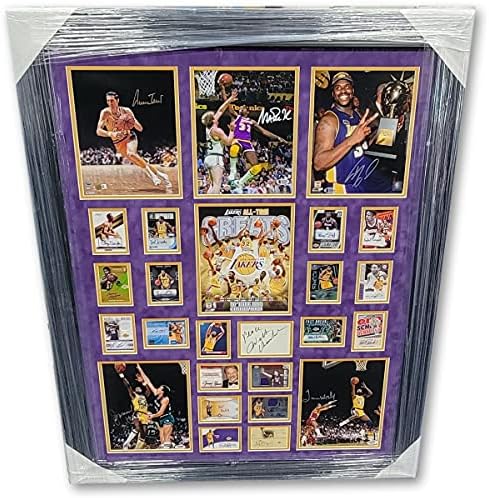 Lakers Nagyjai Aláírt Dedikált Fotó Kártya, Kollázs, Kamarás Kobe Shaq Varázslat