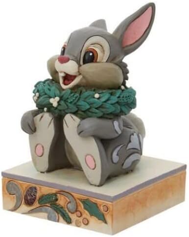 Enesco Jim Shore Disney Hagyományok Bambi Thumper Karácsonyi Holly-Szobor, 3.86 Inch, Többszínű