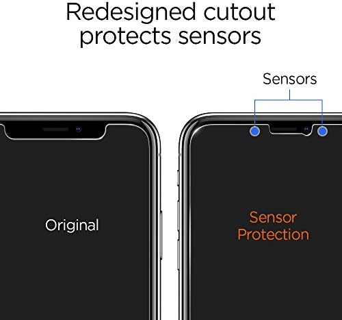Spigen Edzett Üveg kijelző Védő fólia [GlasTR EZ FIT] Tervezték iPhone XS/iPhone X - Érzékelő Védelem / 2 Pack
