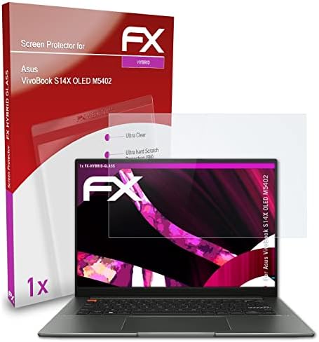 atFoliX Műanyag Üveg Védőfólia Kompatibilis az Asus VivoBook S14X OLED M5402 Üveg Protector, 9H Hibrid-Üveg FX Üveg