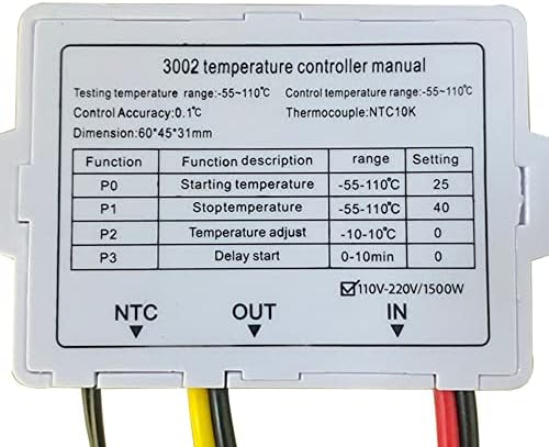 XH-W3002 12/24/220V Digitális LED Hőmérséklet szabályozó 10A Termosztát Vezérlés Kapcsoló Szonda vízálló érzékelő Mikroszámítógép