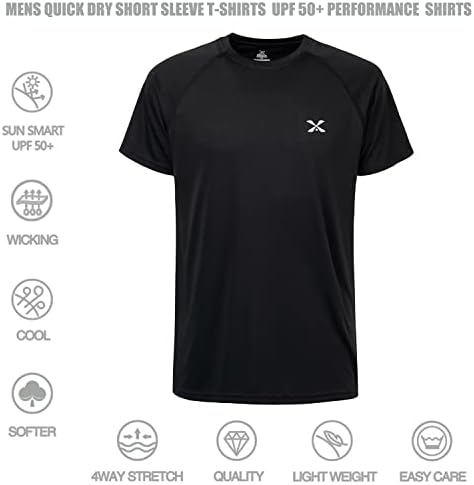 Corna Férfi Gyors Száraz, Rövid Ujjú T-shirt Nedvesség Wicking Király Szabadtéri Atlétikai Ing，UPF 50+ napvédő