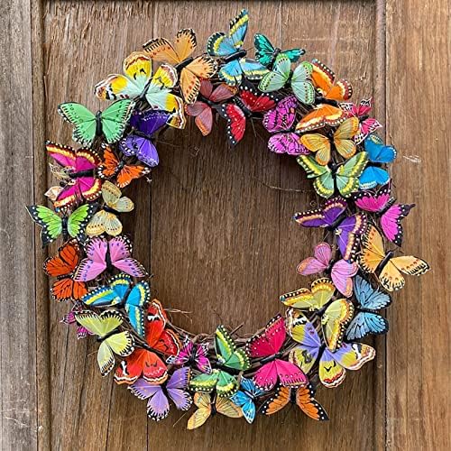 Friss Koszorúk Gyönyörű Pillangók a Tavaszi Ajtó Dekoráció Kert Díszítő Pillangók Koszorú Karácsonyi Beltéri Koszorú