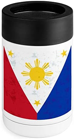 Retro Fülöp-szigetek Zászló Hűvösebb Kupa Rozsdamentes Acél Szigetelt Lehet Hűtők Jogosultja Dobon szemhéjakkal a Nők